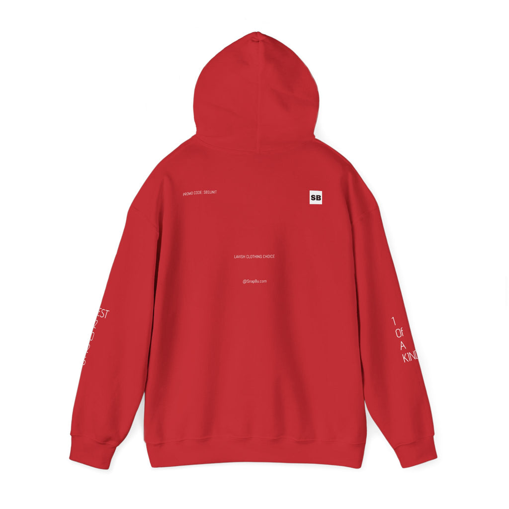 Minimalistisk 'SB' hættetrøje — Lille grafik på bryst og ryg, rent streetwear-pulloverdesign